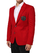 Dolce & Gabbana Red Cashmere 2 Buttons Suit Jacket Blazer