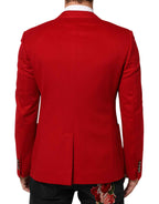 Dolce & Gabbana Red Cashmere 2 Buttons Suit Jacket Blazer