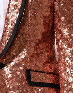 Dolce & Gabbana Pink Sequin SICILIA 1 Button Men Suit Blazer