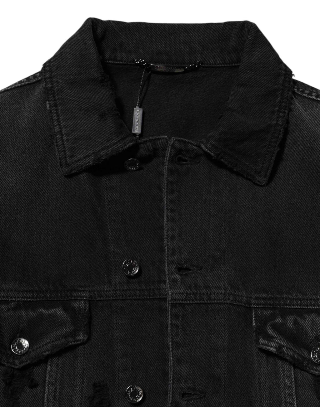 Dolce & Gabbana Black Cotton Stretch Denim Blouson Jacket