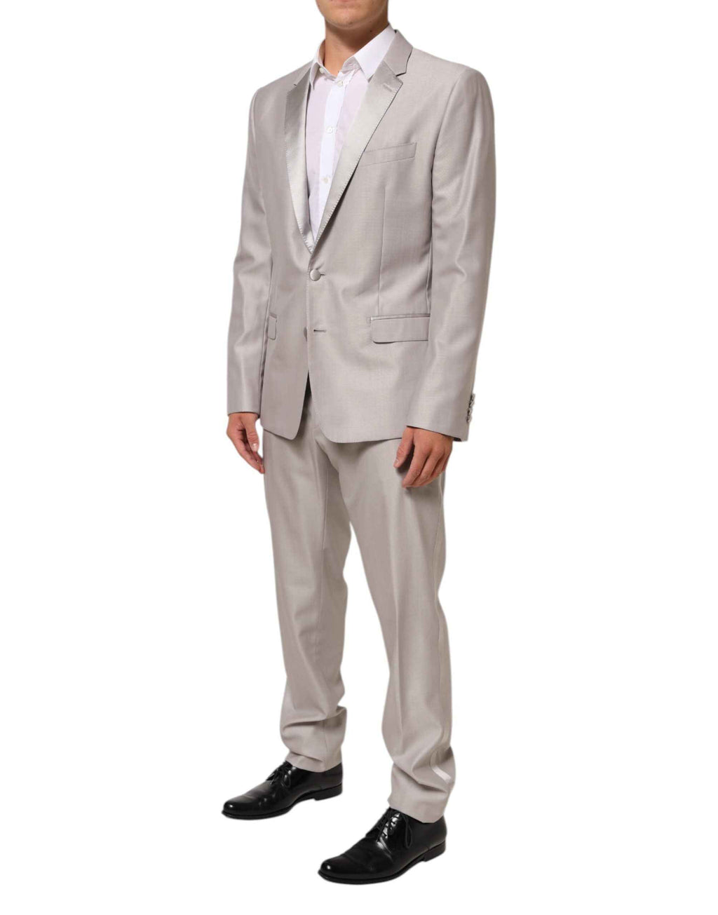 Dolce & Gabbana Light Gray Wool 2 Piece MARTINI Formal Suit