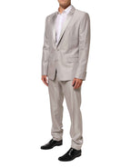 Dolce & Gabbana Light Gray Wool 2 Piece MARTINI Formal Suit