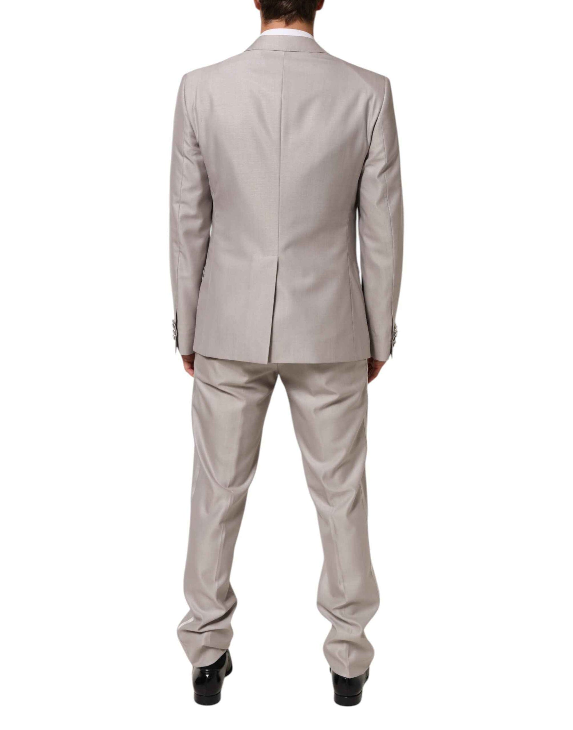 Dolce & Gabbana Light Gray Wool 2 Piece MARTINI Formal Suit