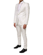 Dolce & Gabbana White Brocade 2 Piece MARTINI Formal Suit