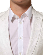 Dolce & Gabbana White Brocade 2 Piece MARTINI Formal Suit