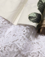 Dolce & Gabbana White Floral Lace Off Shoulder Mini Dress