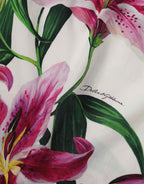 Dolce & Gabbana White Cotton Floral Sleeveless Mini Dress