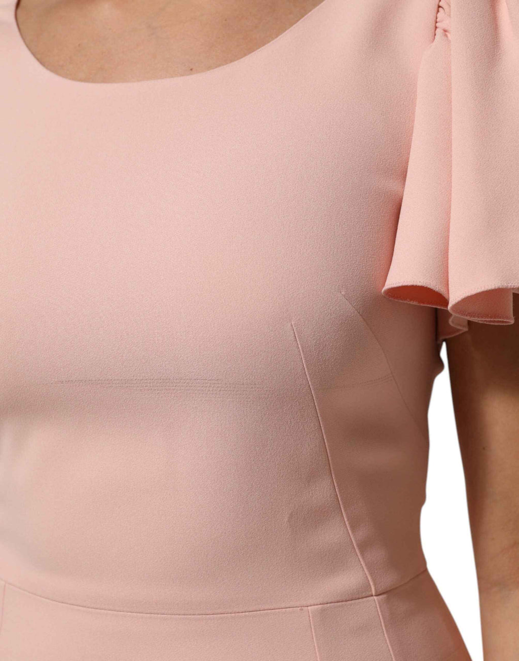 Dolce & Gabbana Pink Viscose Short Sleeves Sheath Midi Dress