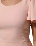Dolce & Gabbana Pink Viscose Short Sleeves Sheath Midi Dress