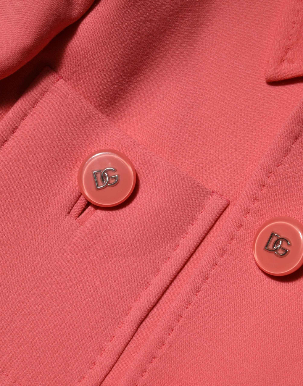 Dolce & Gabbana Pink Buttoned Down Trench Coat Jacket