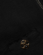 Dolce & Gabbana Black Cotton Full Zip Cropped Coat Jacket