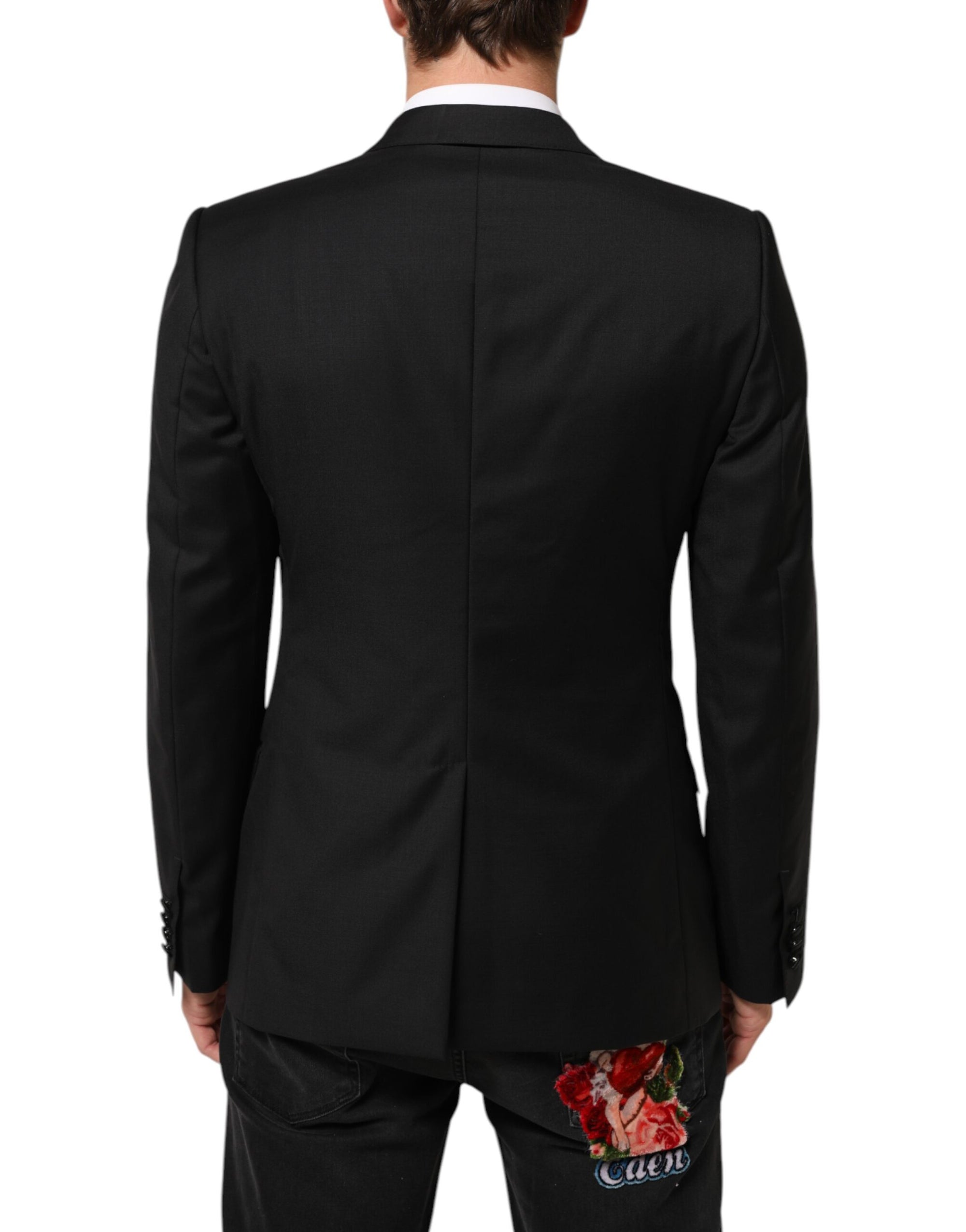 Dolce & Gabbana Black MARTINI Double-Breasted Suit Blazer