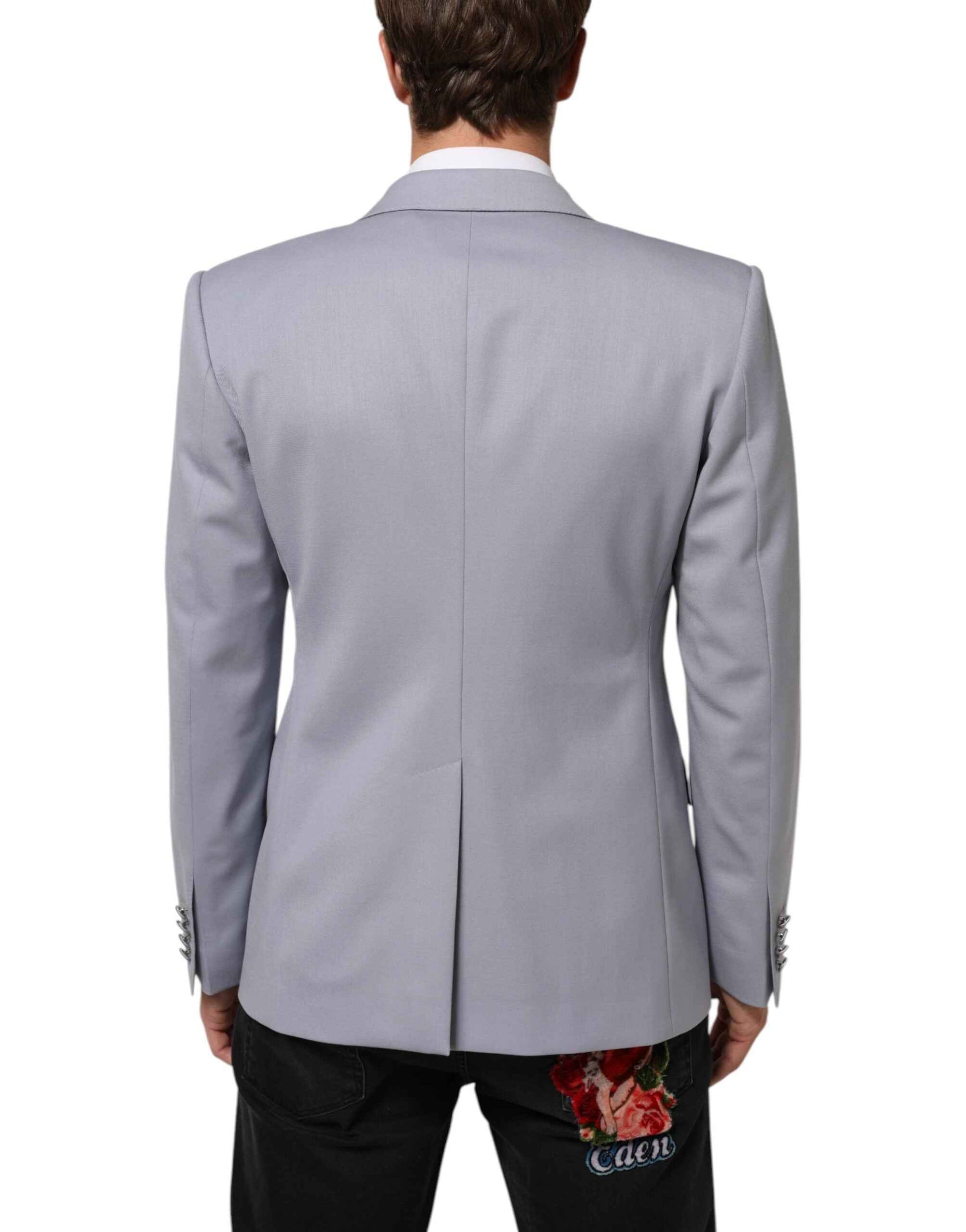 Dolce & Gabbana Gray Wool SICILIA 2 Buttons Men Suit Blazer