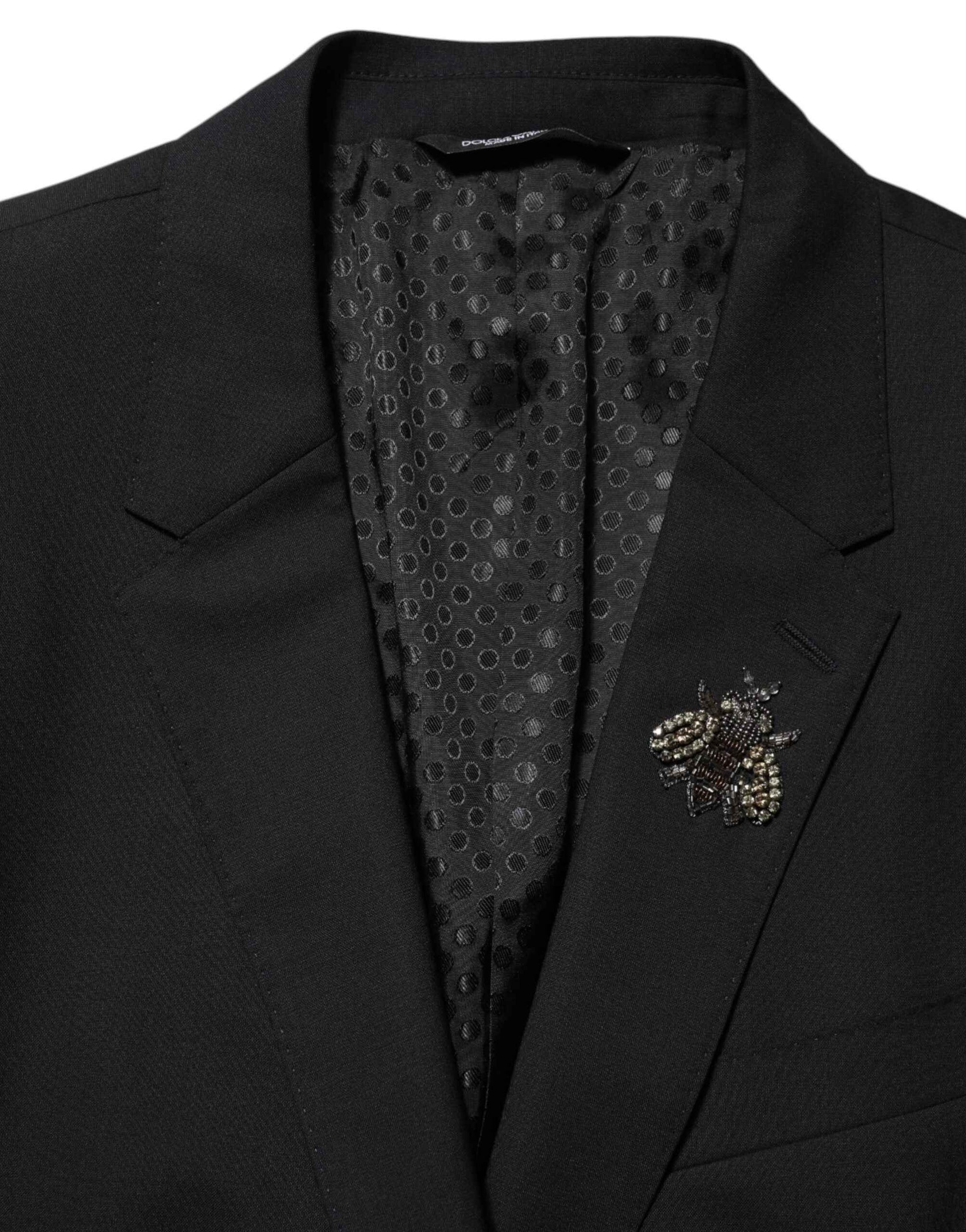 Dolce & Gabbana Black Bee MARTINI 2 Button Men Suit Blazer