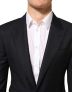 Dolce & Gabbana Black Wool NAPOLI 2 Button Men Suit Blazer