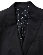 Dolce & Gabbana Black Wool NAPOLI 2 Button Men Suit Blazer