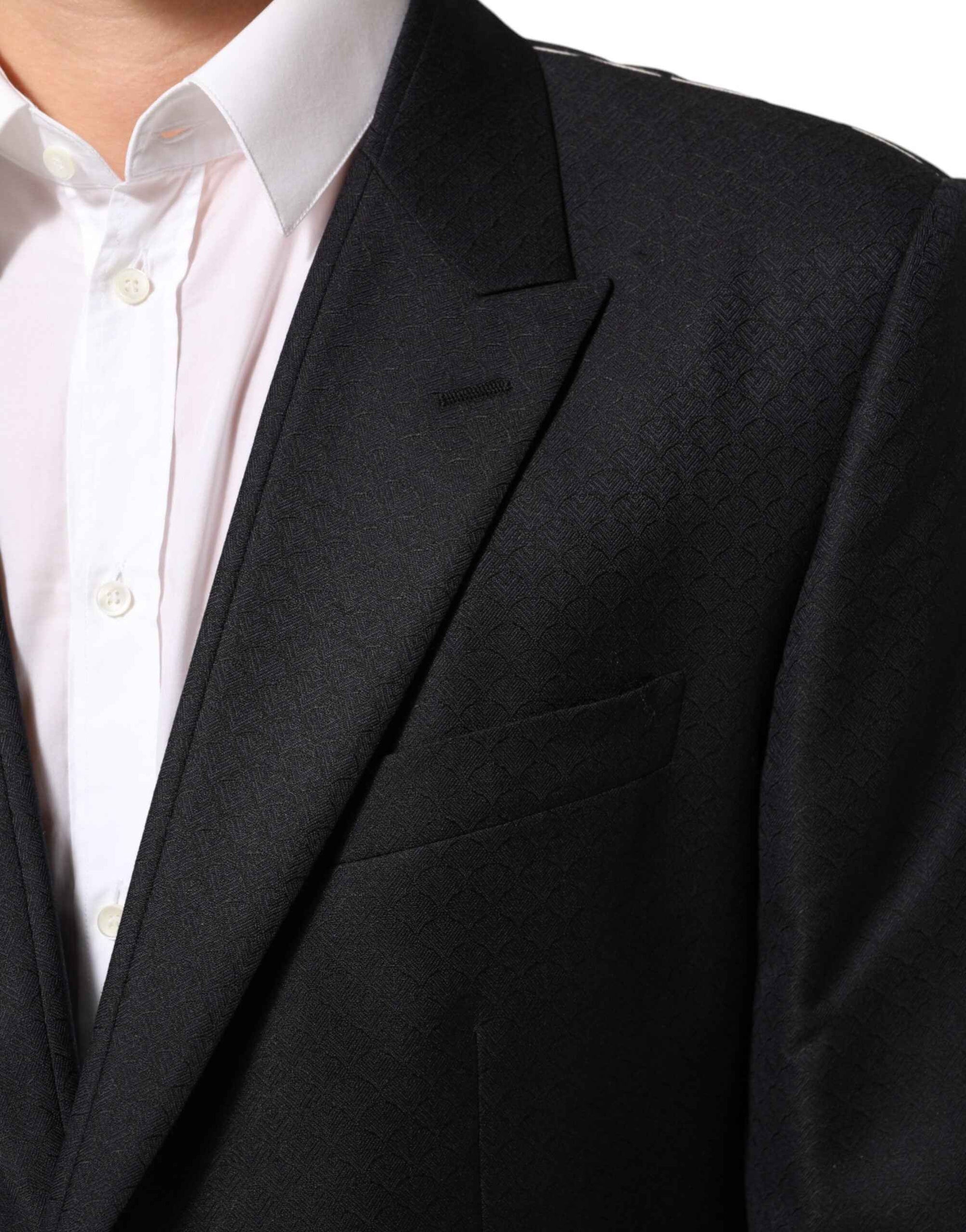 Dolce & Gabbana Black Wool 2 Buttons Suit Jacket Men Blazer