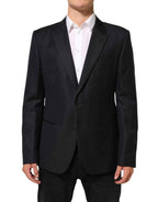 Dolce & Gabbana Black Wool 2 Buttons Suit Jacket Men Blazer