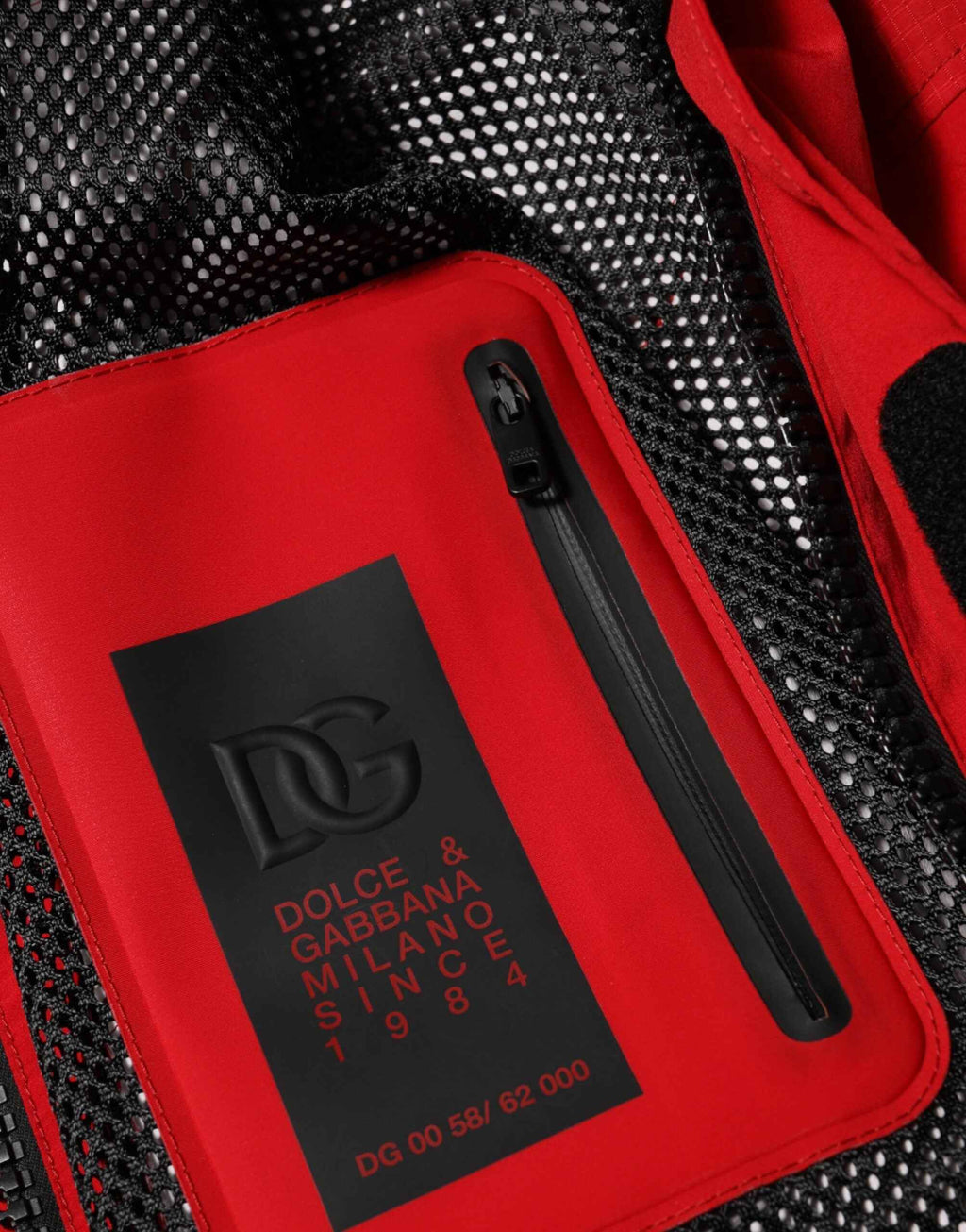 Dolce & Gabbana Red Nylon Hooded Men Full Zip Parka Jacket