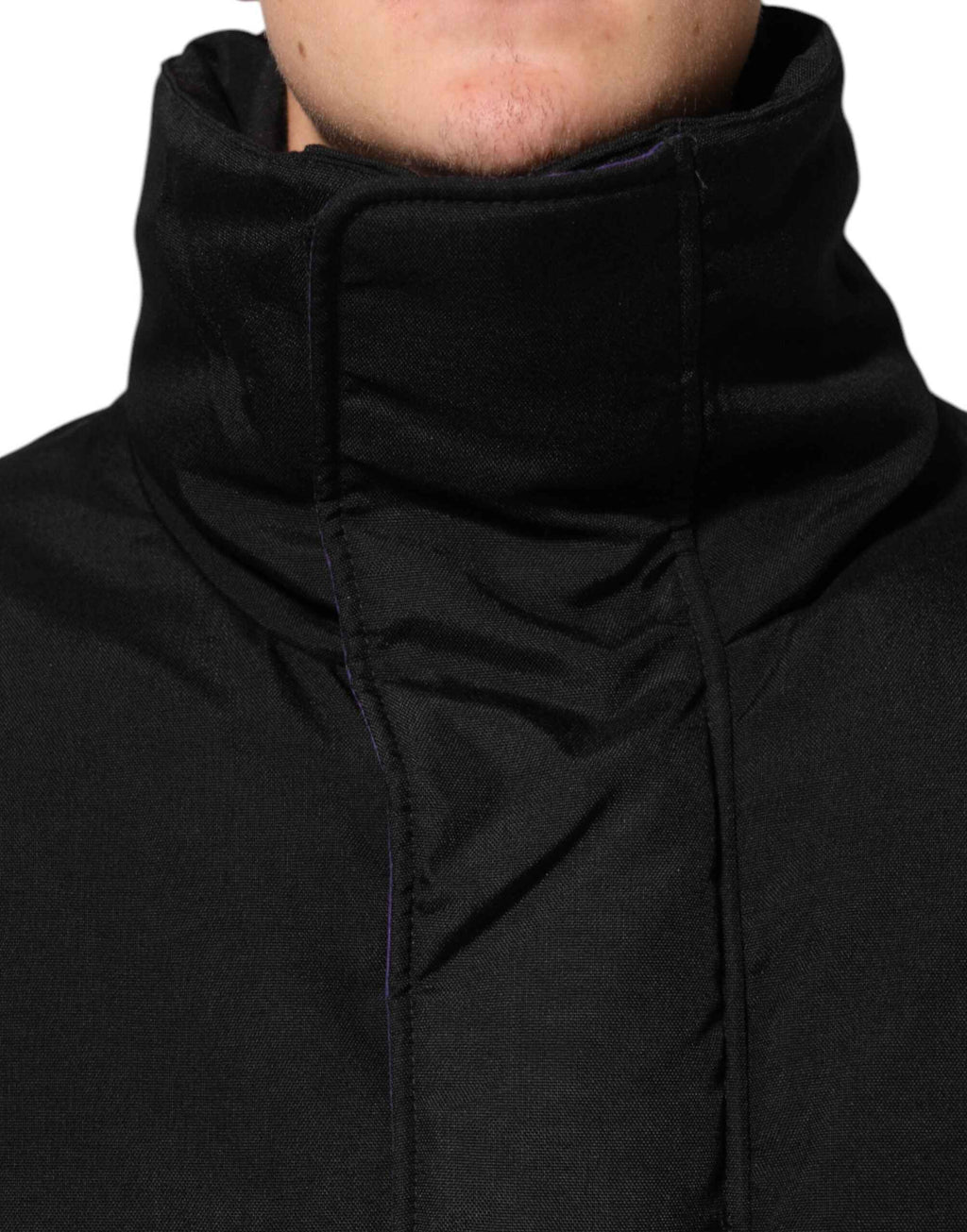 Dolce & Gabbana Black Nylon Puffer Men Full Zip Jacket