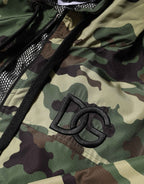 Dolce & Gabbana Green Camouflage Hooded Sweatshirt Jacket