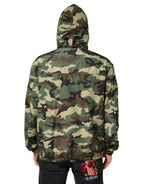 Dolce & Gabbana Green Camouflage Hooded Sweatshirt Jacket