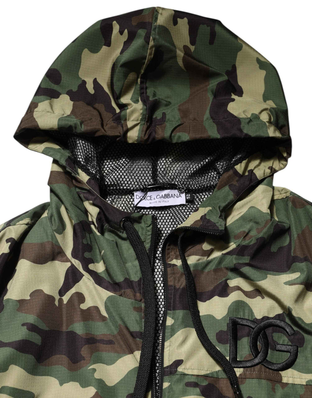 Dolce & Gabbana Green Camouflage Hooded Sweatshirt Jacket