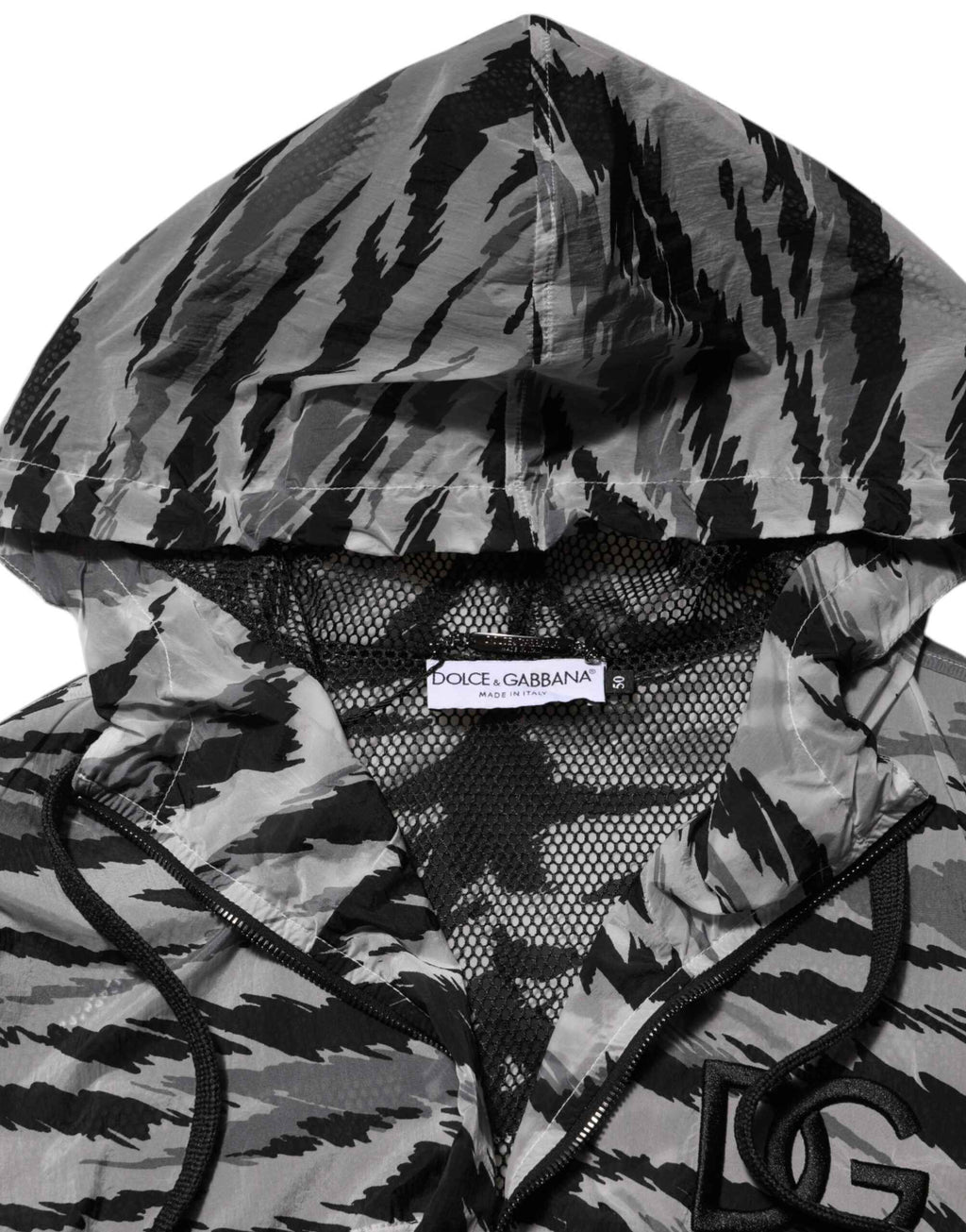 Dolce & Gabbana Gray Camouflage Hooded Sweatshirt Jacket