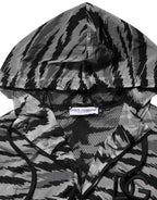 Dolce & Gabbana Gray Camouflage Hooded Sweatshirt Jacket