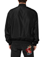 Dolce & Gabbana Black Acetate Full Zip Bomber Men Jacket