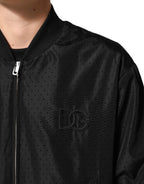 Dolce & Gabbana Black Acetate Full Zip Bomber Men Jacket
