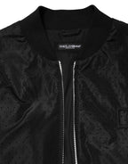 Dolce & Gabbana Black Acetate Full Zip Bomber Men Jacket