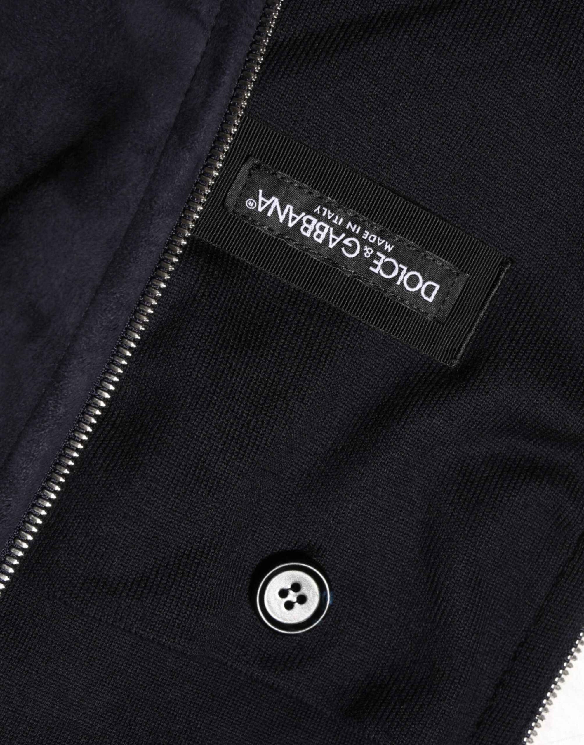 Dolce & Gabbana Black Leather Full Zip Hooded Blouson Jacket