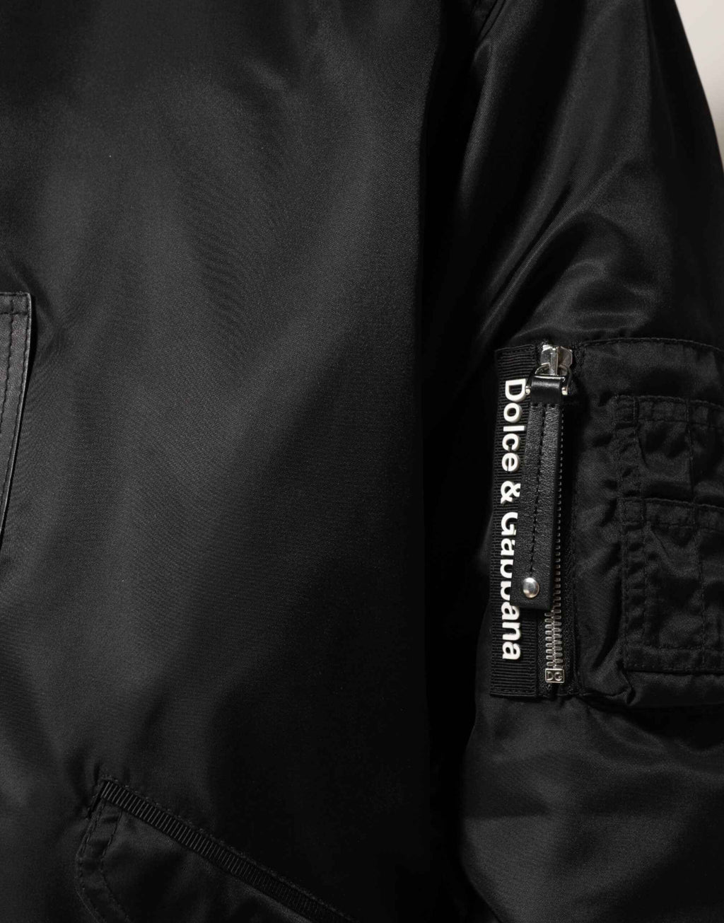 Dolce & Gabbana Black Cotton Hooded Full Zip Bomber Jacket