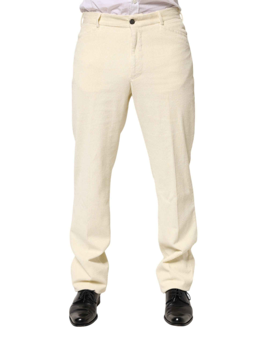 Burberry Beige Corduroy Cotton Straight Men Trouser Pants