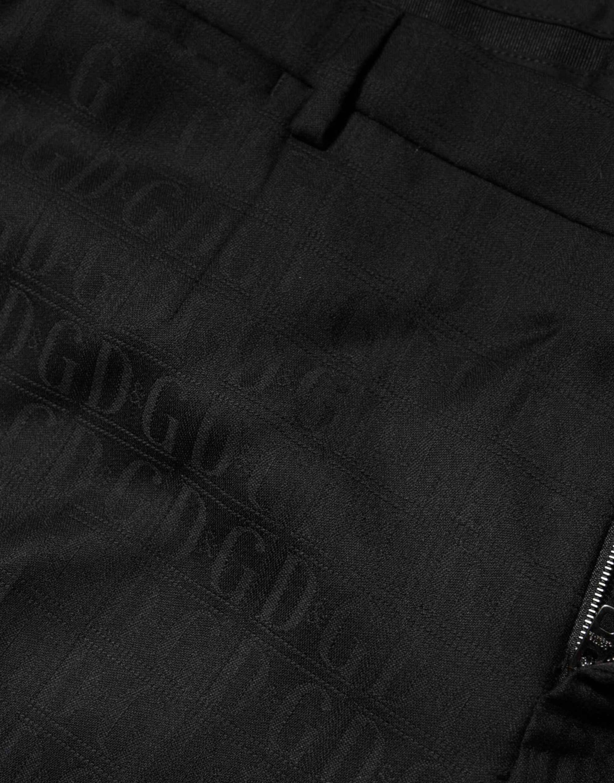 Dolce & Gabbana Black Wool Mid Waist Dress Men Trouser Pants