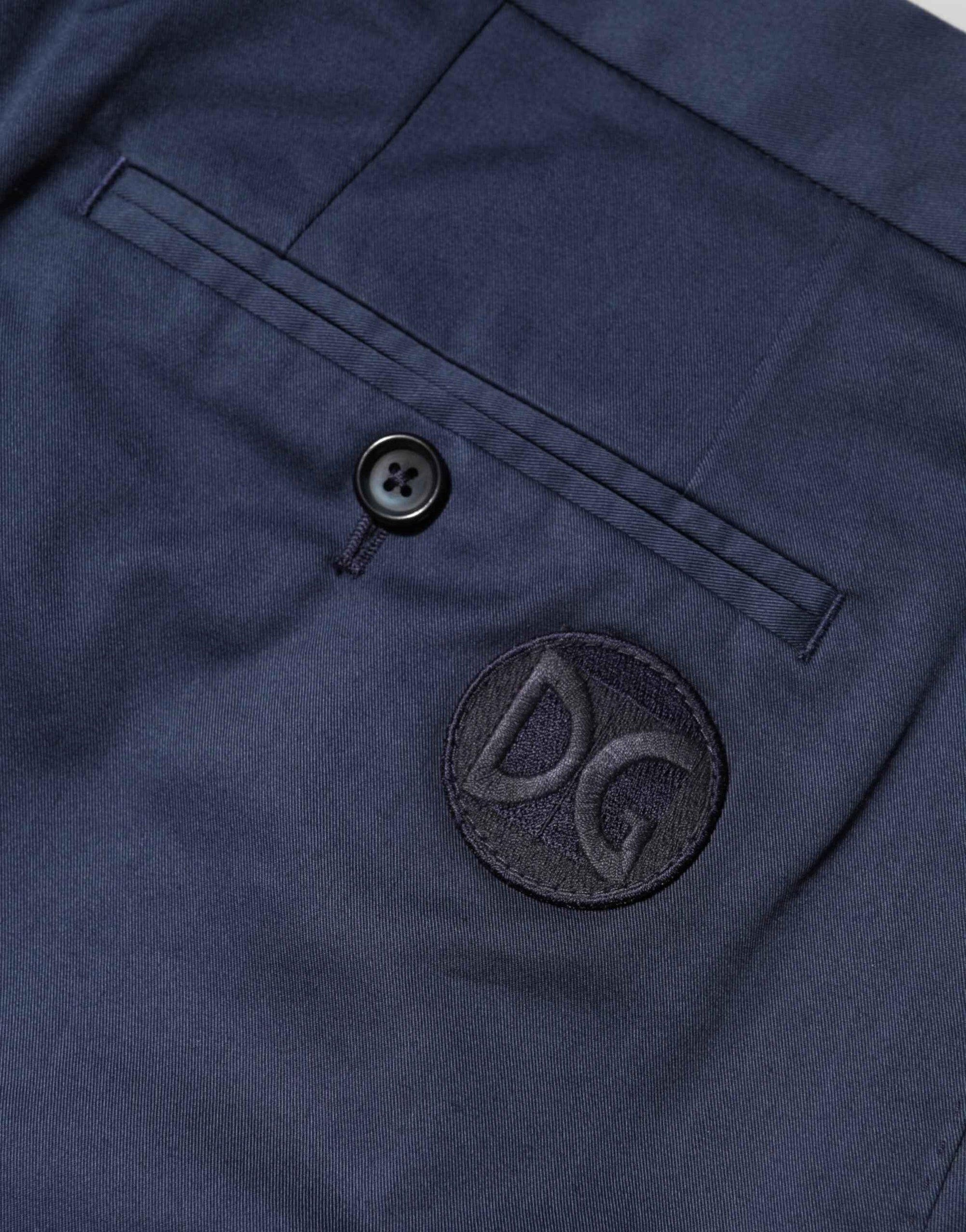 Dolce & Gabbana Blue Cotton Stretch Mid Waist Bermuda Shorts