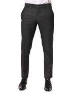 Dolce & Gabbana Black Polyester Mid Waist Dress Trouser Pants