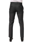 Dolce & Gabbana Black Polyester Mid Waist Dress Trouser Pants