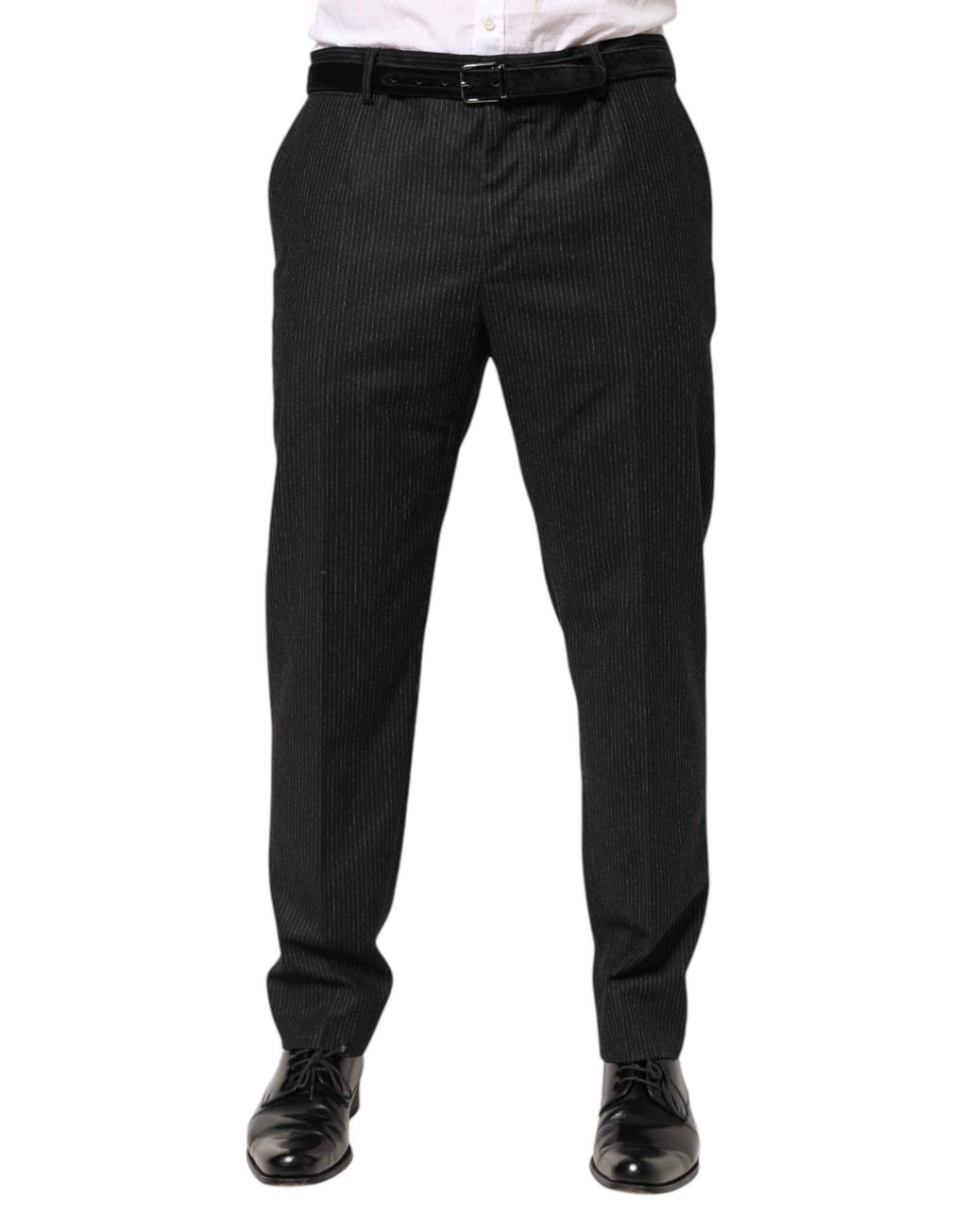 Dolce & Gabbana Black Cotton Mid Waist Dress Trouser Pants