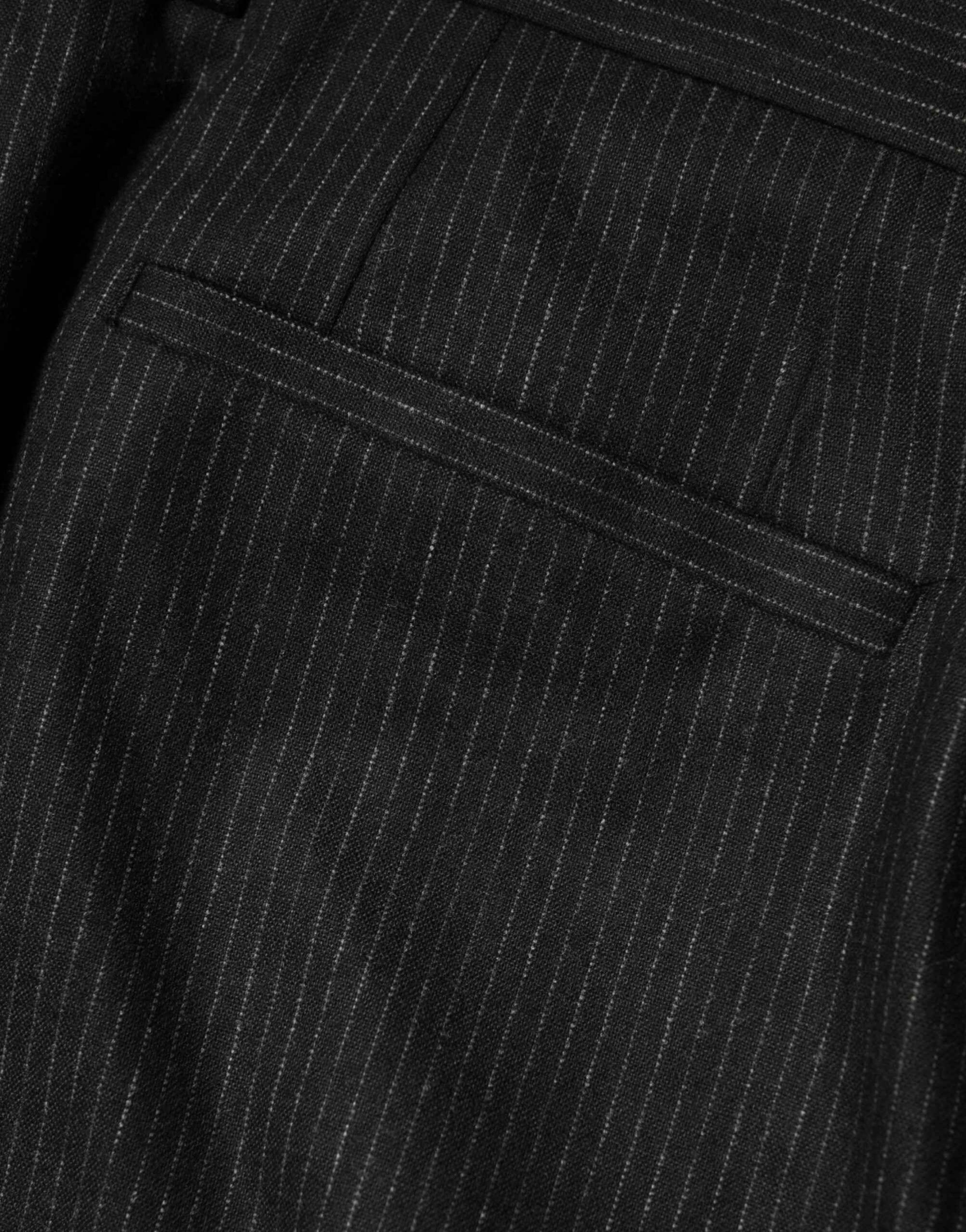 Dolce & Gabbana Black Cotton Mid Waist Dress Trouser Pants