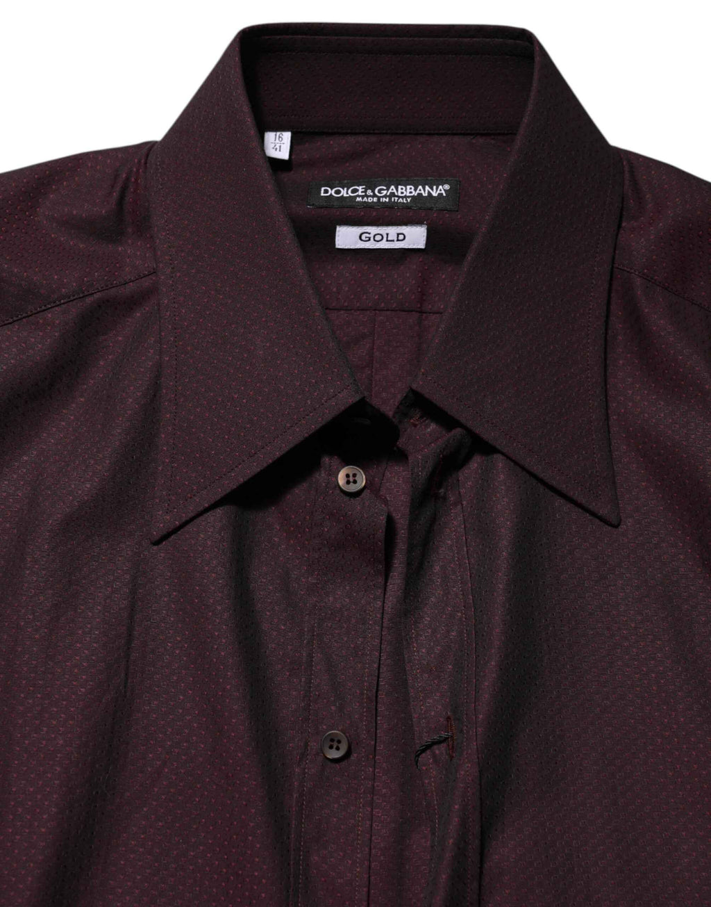 Dolce & Gabbana Violet GOLD Cotton Collared Dress Formal Shirt