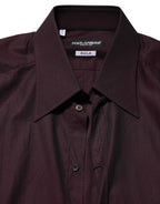 Dolce & Gabbana Violet GOLD Cotton Collared Dress Formal Shirt