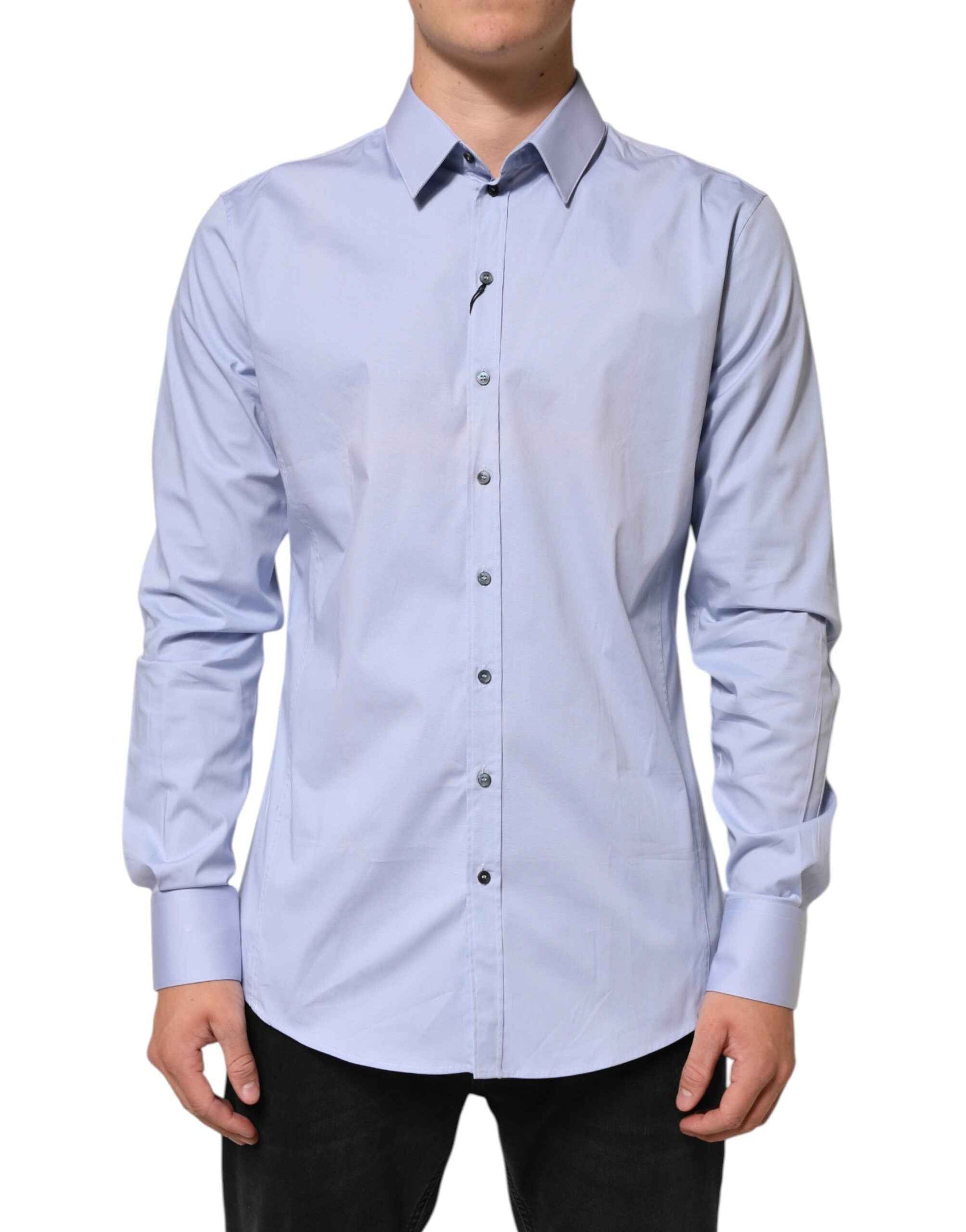 Dolce & Gabbana Blue SICILIA Cotton Men Dress Formal Shirt