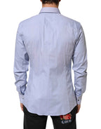 Dolce & Gabbana Blue SICILIA Cotton Men Dress Formal Shirt