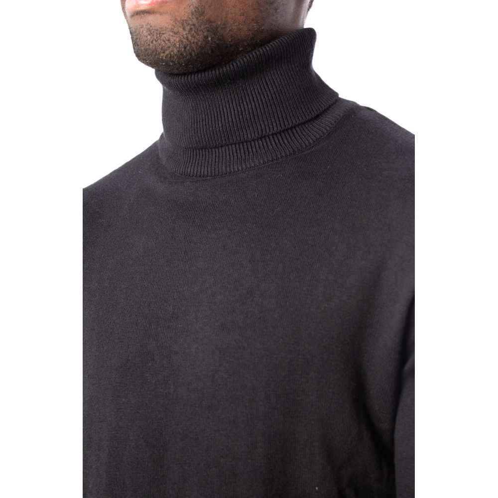 Jack Jones Black Cotton Turtleneck