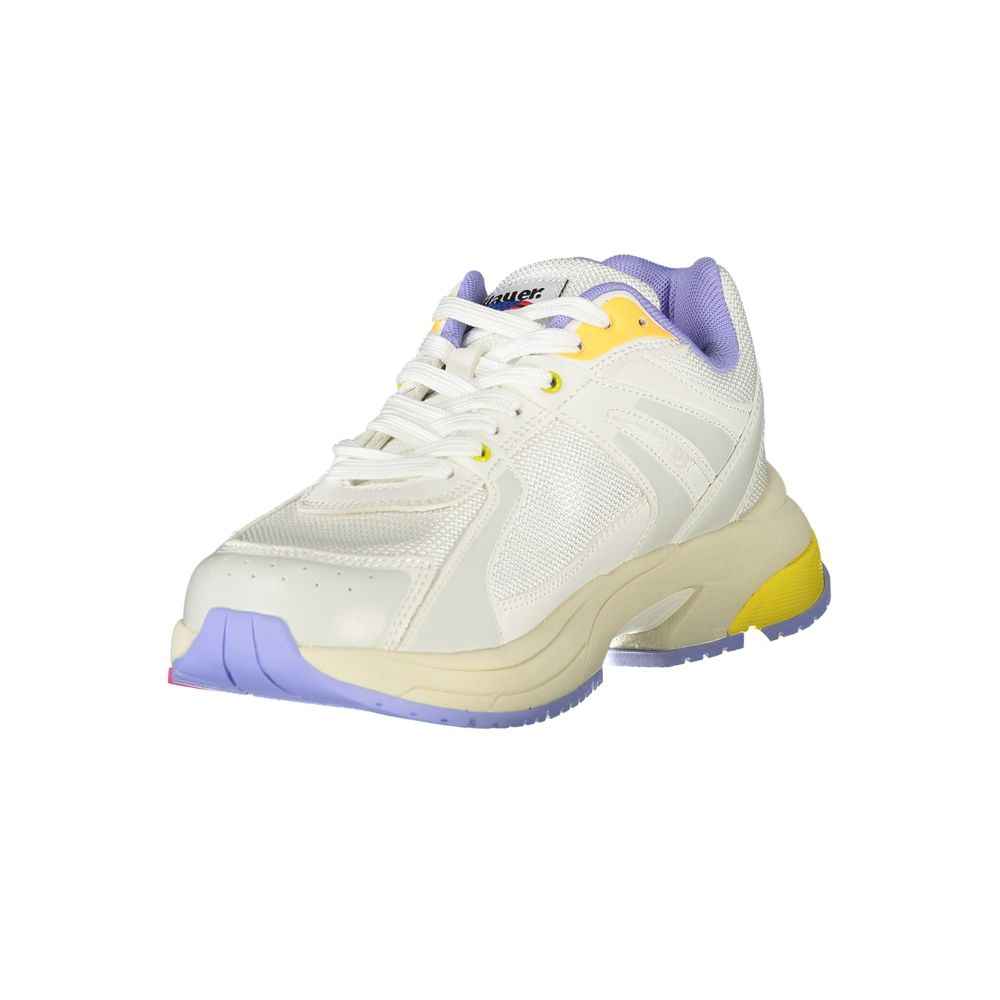 Blauer White Polyester Sneaker