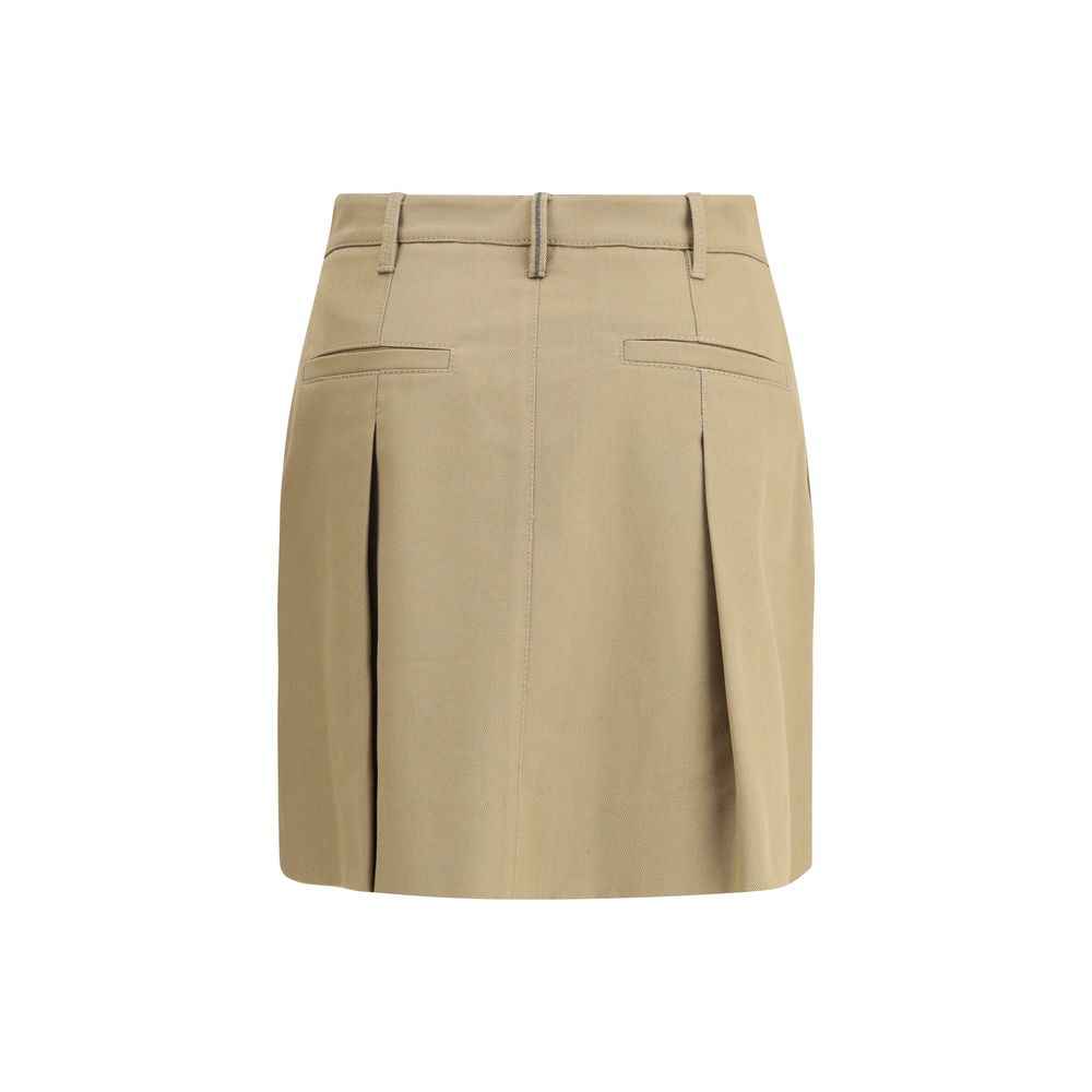 Brunello Cucinelli Pleated cotton short Skirt