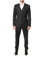 Dolce & Gabbana Black MARTINI 2 Buttons Suit 3 Piece Suit