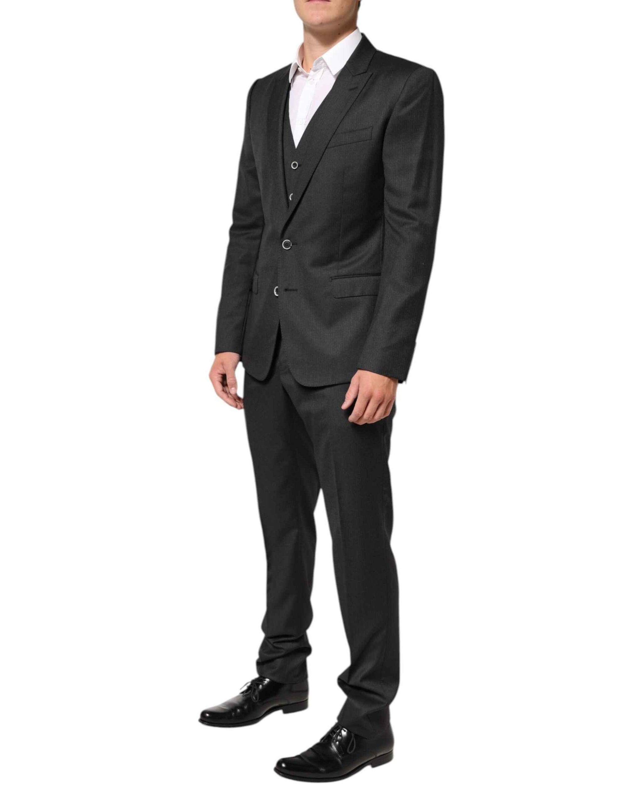 Dolce & Gabbana Black MARTINI 2 Buttons Suit 3 Piece Suit